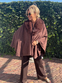 Poncho Suedine Bruin
