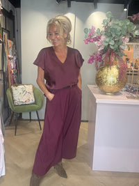 Satinbluse Burgunderrot