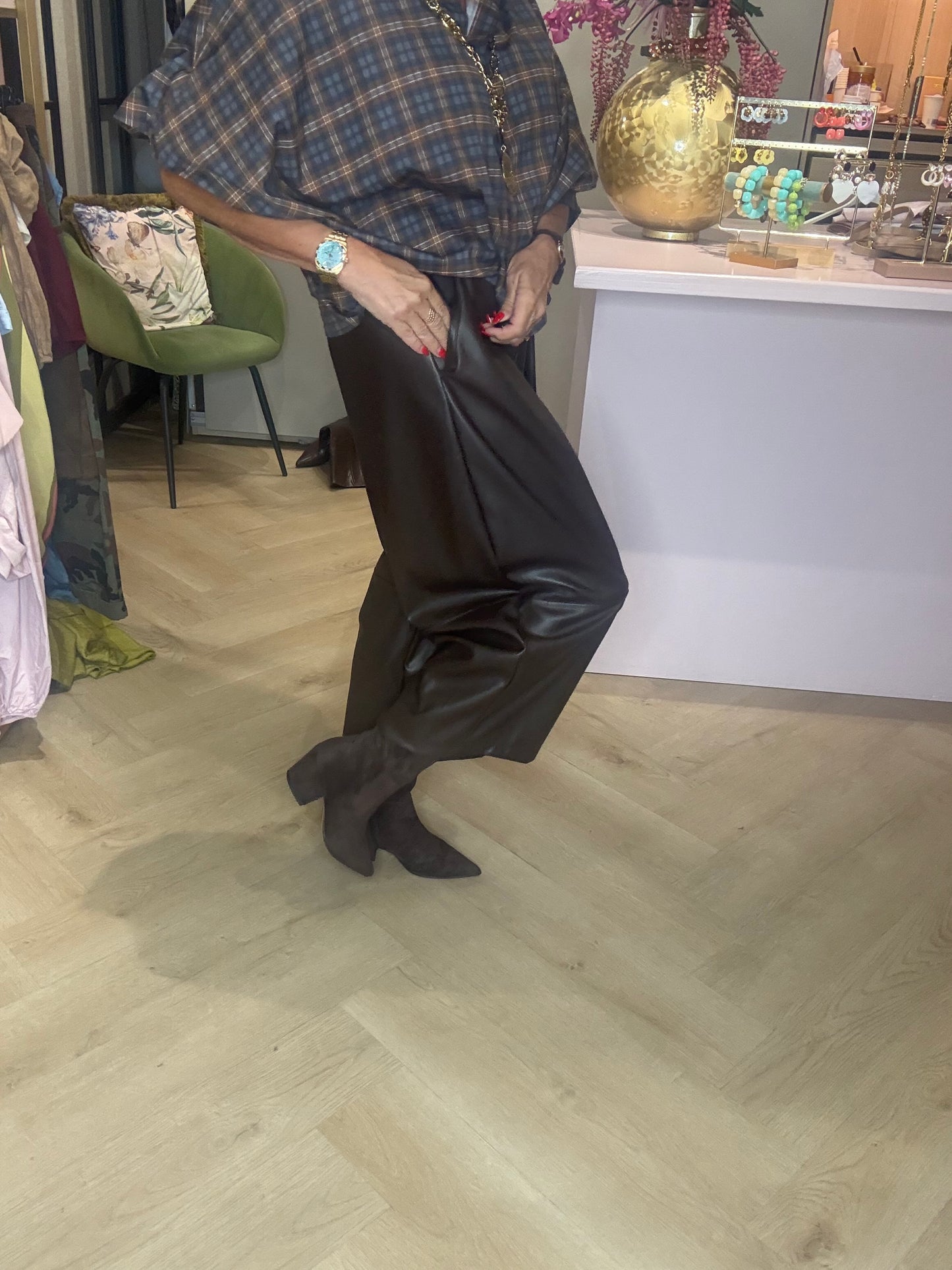 Culotte-Hose Dunkelbraun Falten puh