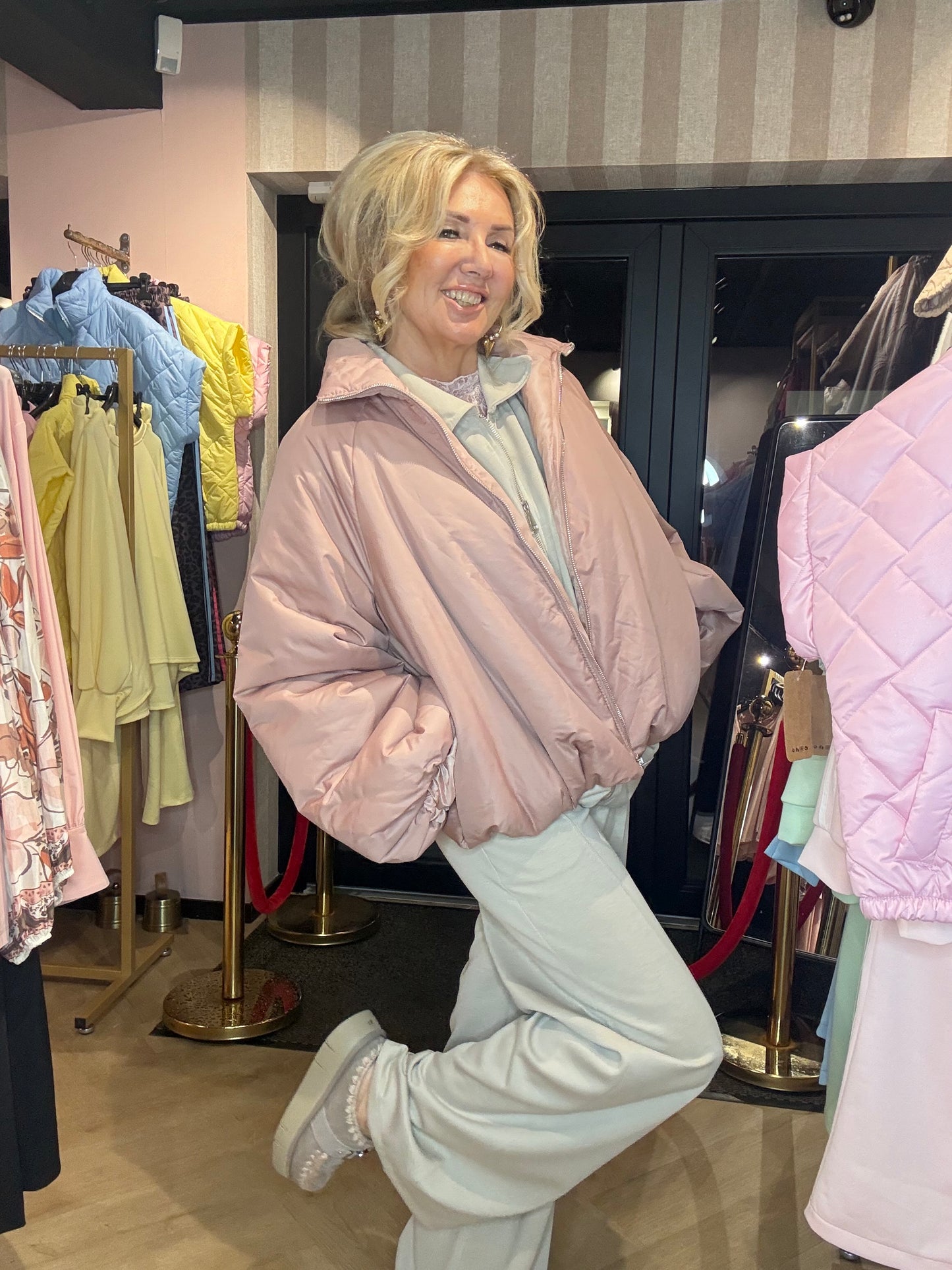 Puffer jacket Poederrose