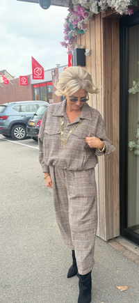 Bomberjakke / Bluse Jenny Ruit Brun