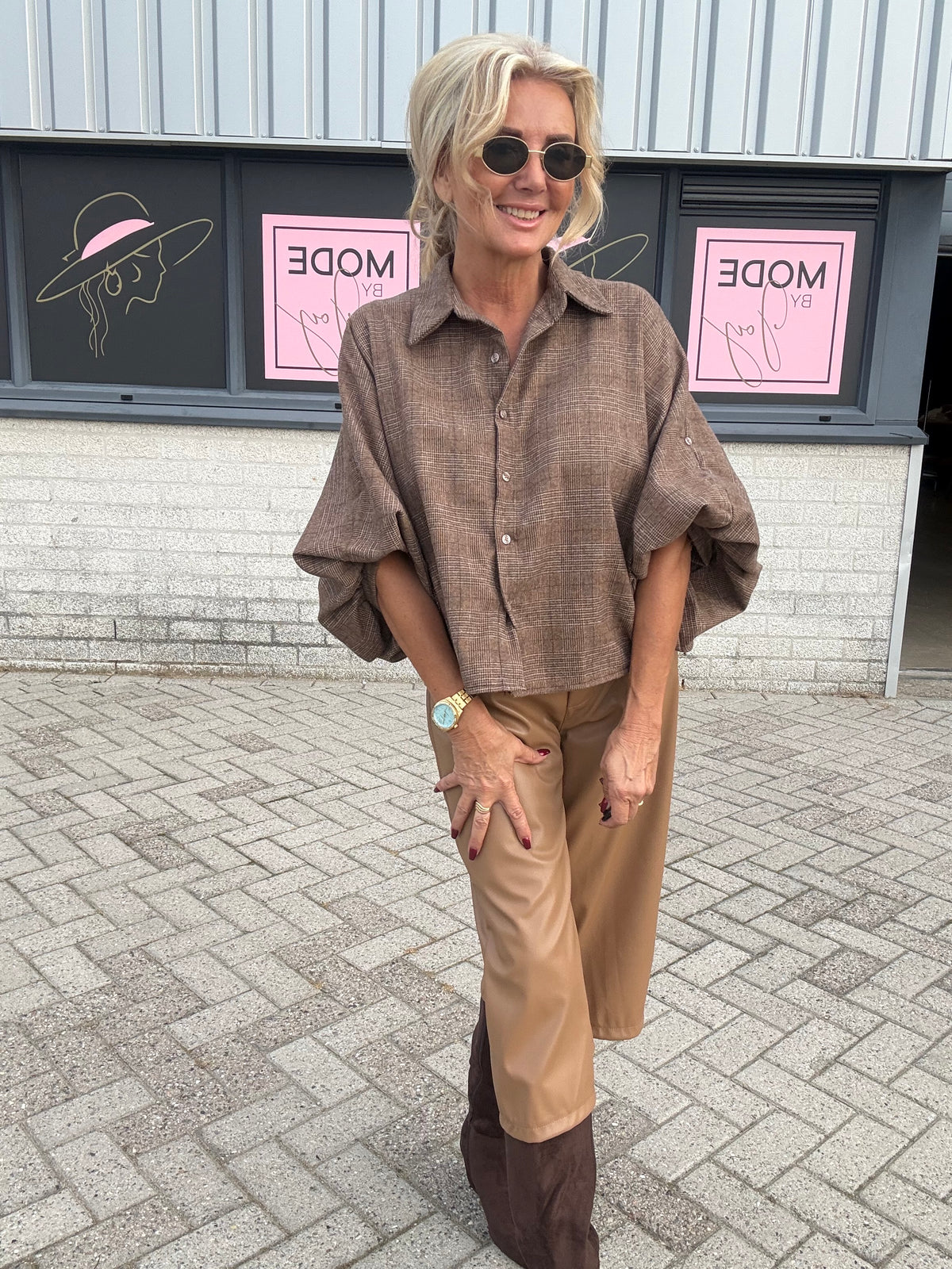 Bluse Esther Hellbraun/Camel