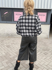 Blusejakke i sort ternet flannel, Lizzy