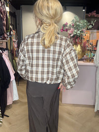 Blouson/Jacke braunes Flanell-Karomuster