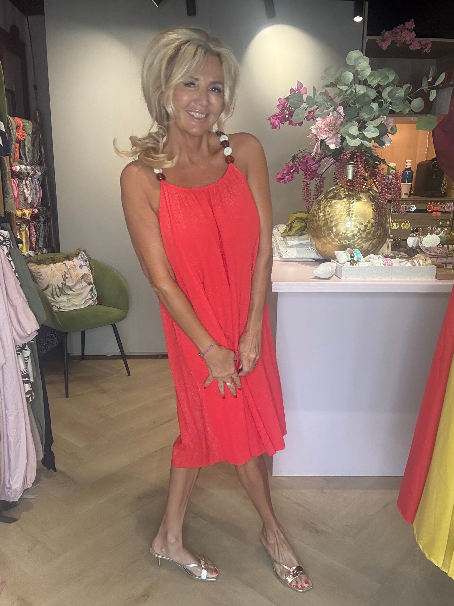 Jurk Barbados Coral kort