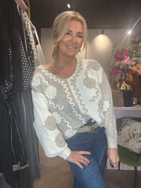 Trui ying yang Beige Taupe