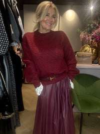 Trui Grof Ballon Mouw Bordeaux