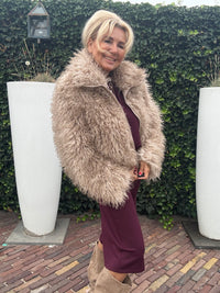 Jas Kort Model Curly Chic Beige