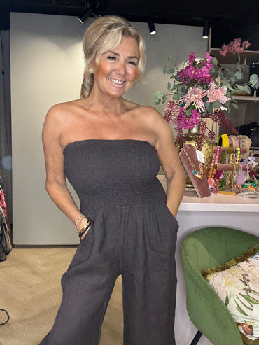 🌿Jumpsuit Strapless ‘Summer Ease’ 🌿Donker Bruin