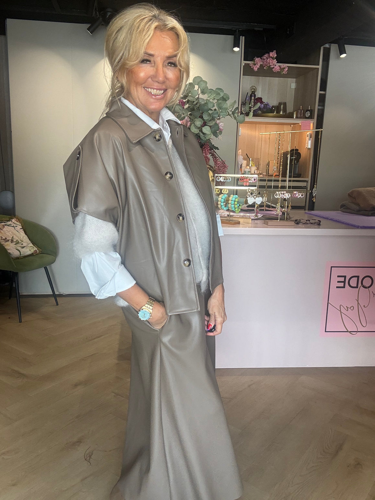Taupe Epaulet Jacket