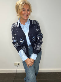 Väst Paisley mörkblå