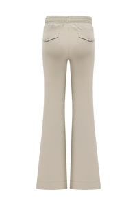Broek Flared Triple Nine with gold rib belt BR2304 Beige