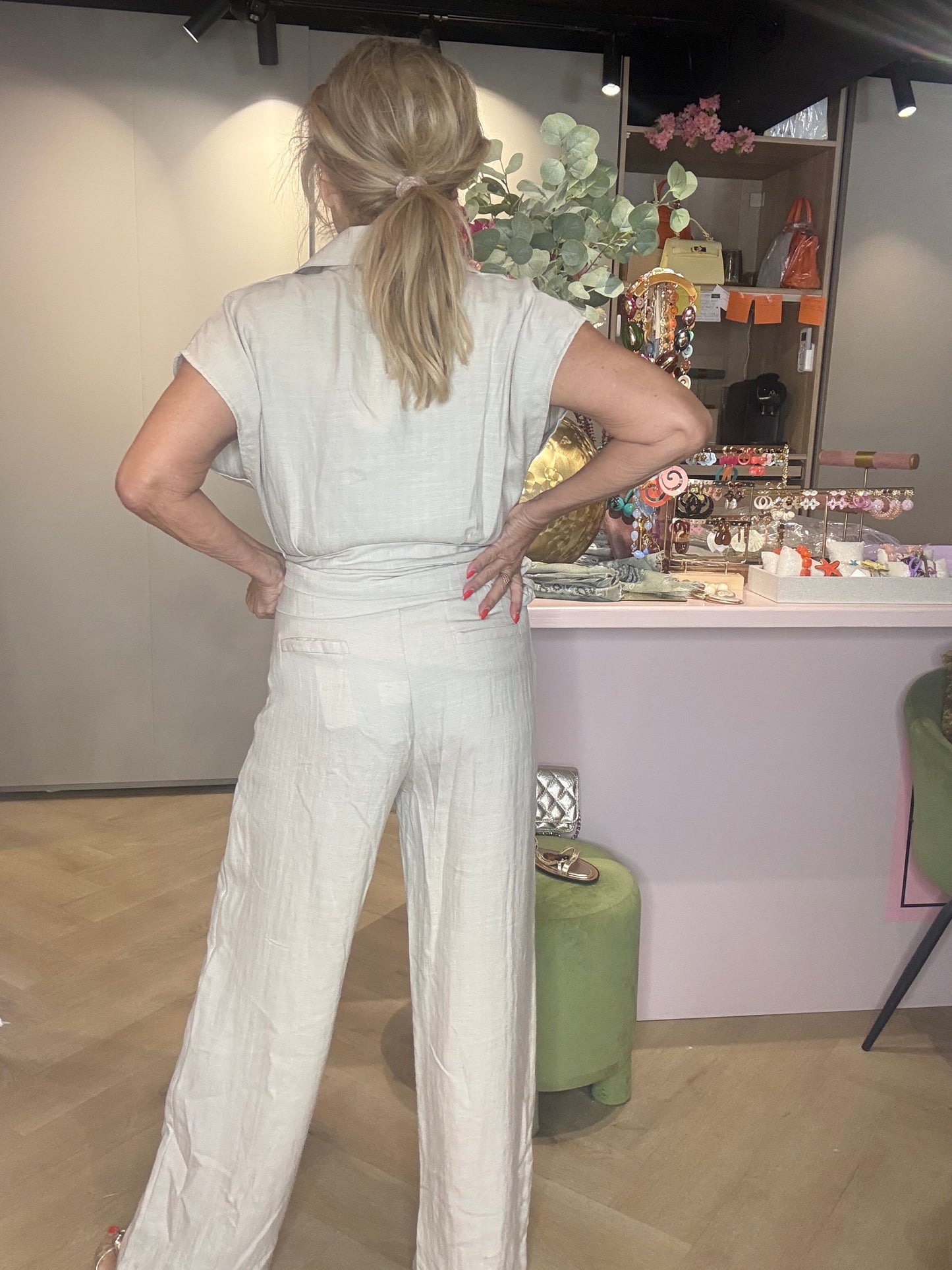 Linnedbukser Beige