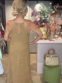 Robe en lin cognac St Barths