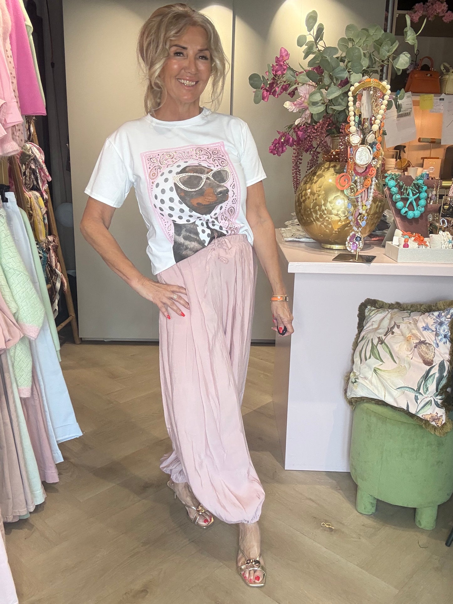T shirt teckel pink