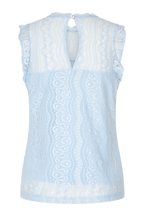 Top Mi Piace Kant MP202486 Mouwloos Licht Blauw