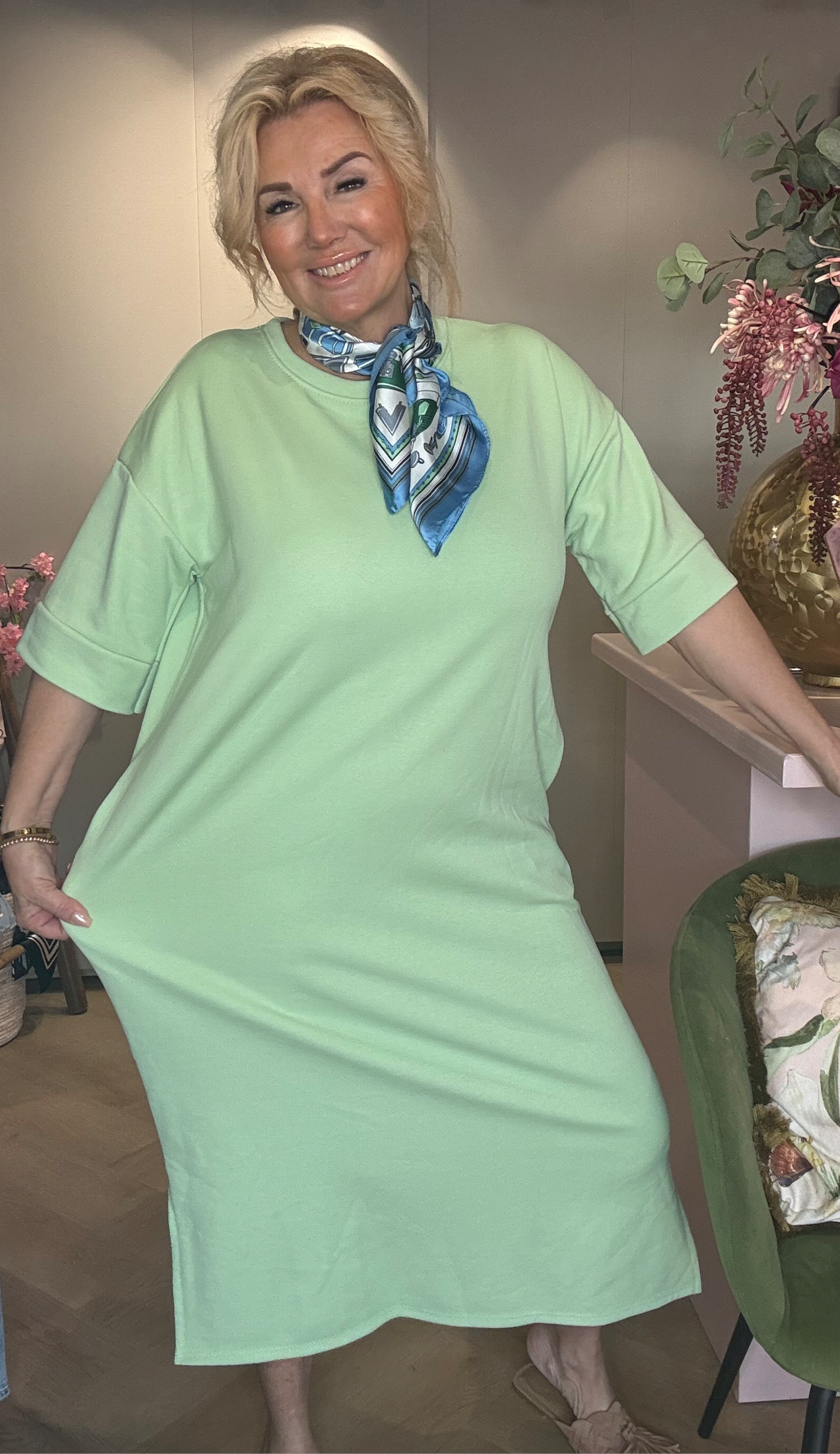 Jurk Sunny Comfydress Mintgroen