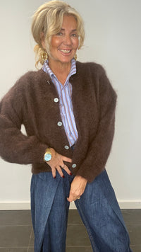 Vest i mohair Mørkebrun