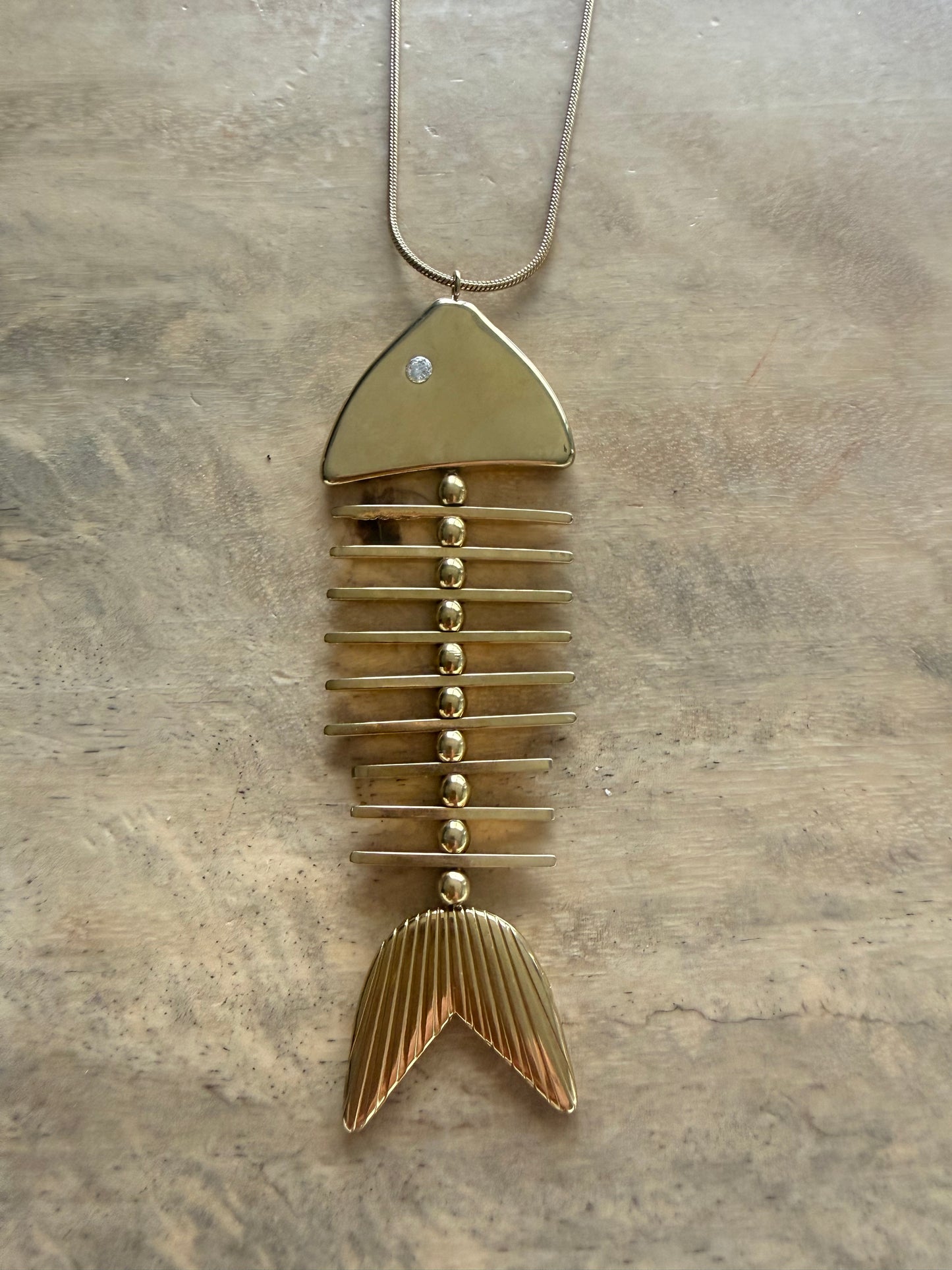 Lång kedja fiskbensmönster guld