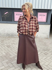 Blusejakke Burgundy med lynlås i flannel, Lizzy