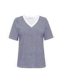 T-Shirt Triple Nine gestreept Blauw-Wit