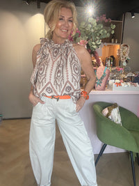 Halter Top Taupe Orange