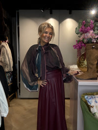 Rok Bordeaux rood Leatherlook