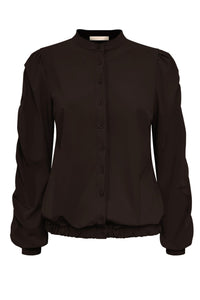 Jacket Triple Nine  with gold rib on the sleeves and smoked JA92404 Donker Bruin