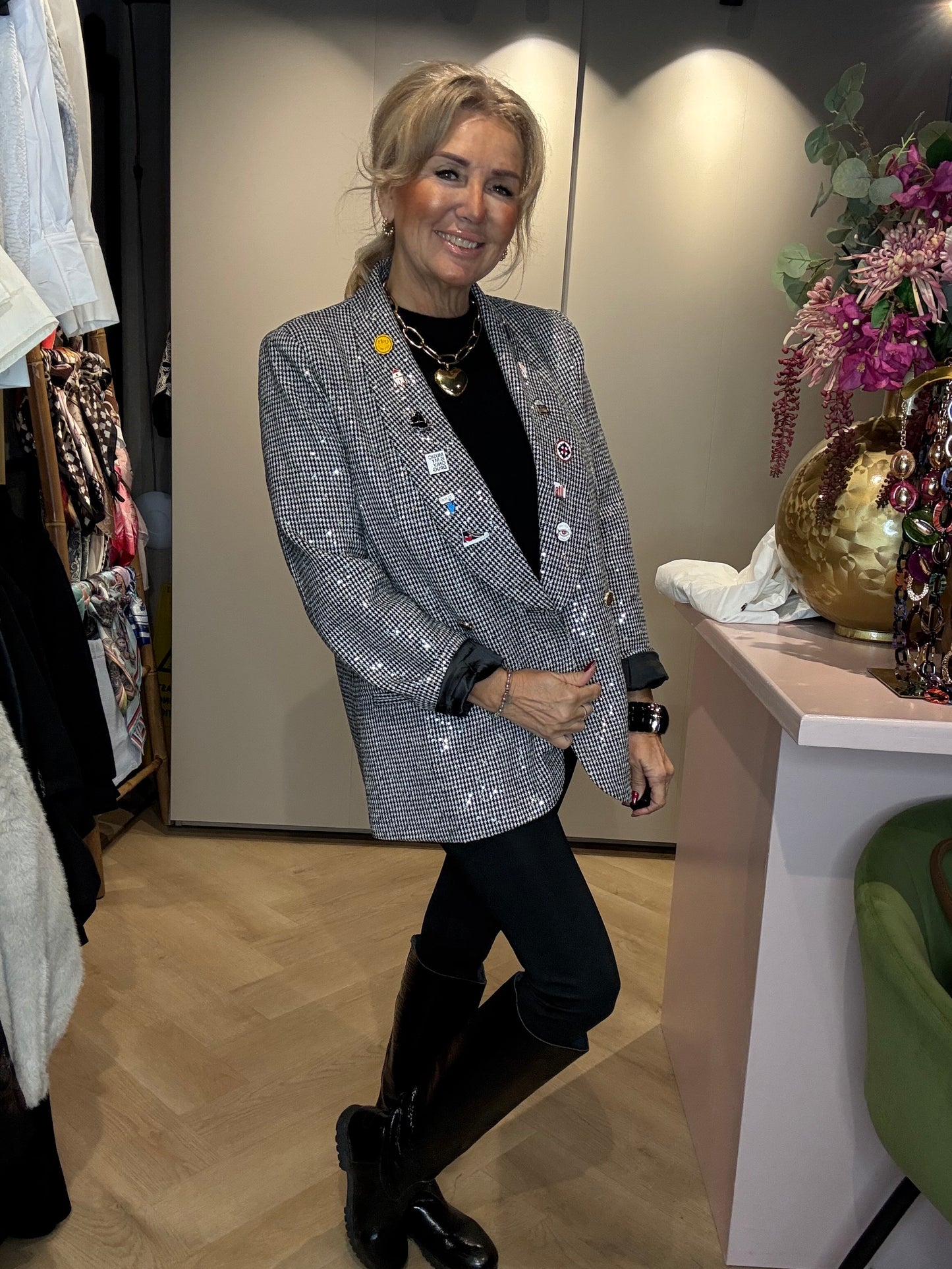 Legging zwart gevoerd