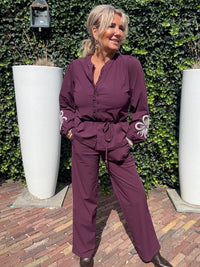 Triple Nine Blouse BLS5923 Broderie/Cord Deep purple