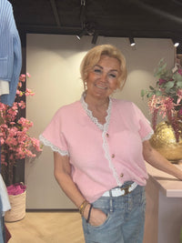 Vest korte mouw & Kant details Rose