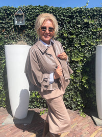 Puh Leatherlook Cape Jasje Taupe