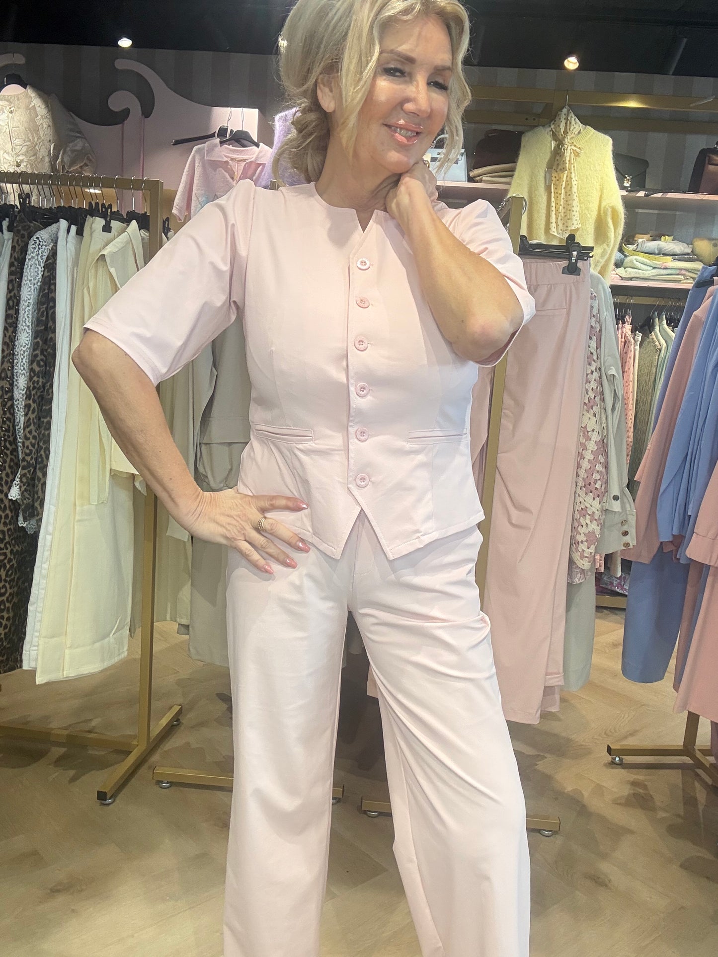 Triple Nine Blazer BLZ3912 Powder pink 🎀Gilet met mouw