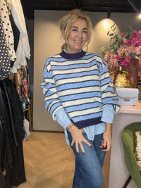 Trui streep licht Blauw