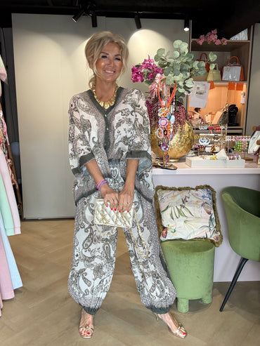 Broek Harem groen Paisley