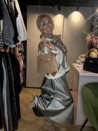 Rok Leatherlook Grijs