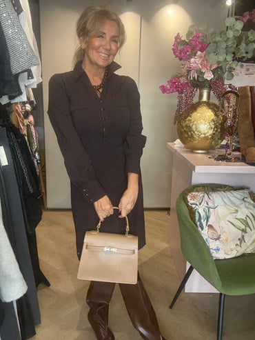 Triple Nine Dress JK51810 Cargo pockets Dark Brown