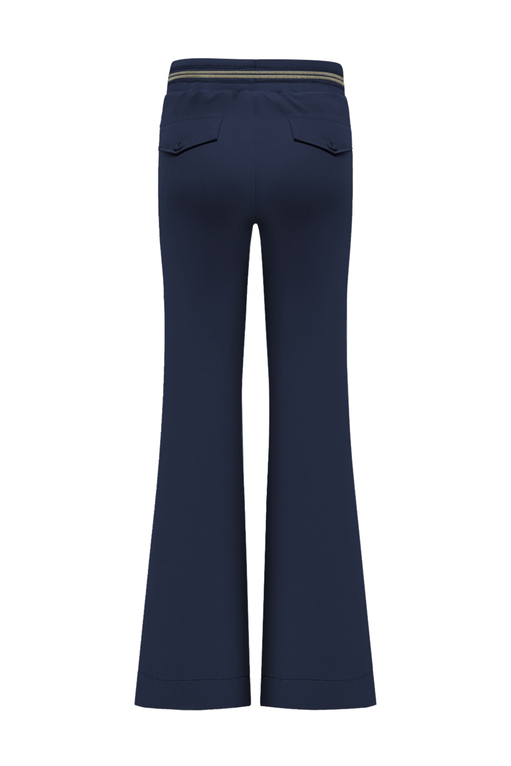 Triple Nine Broek BR2304 Flared with cold Rib Belt Navy