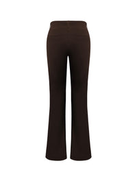 Triple Nine BR3002 Wide Leg Broek met Riem Donker Bruin - achterkant