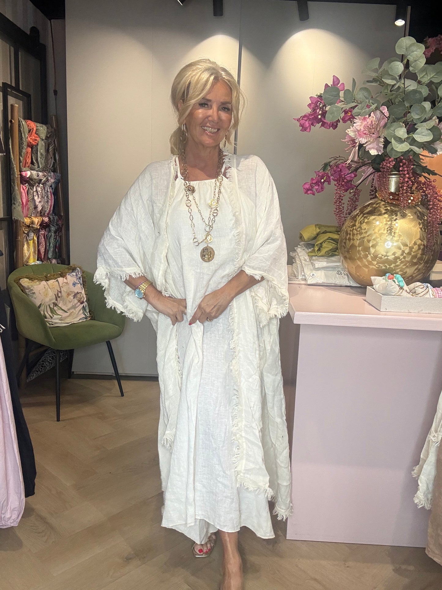 Kimono linnen ecru
