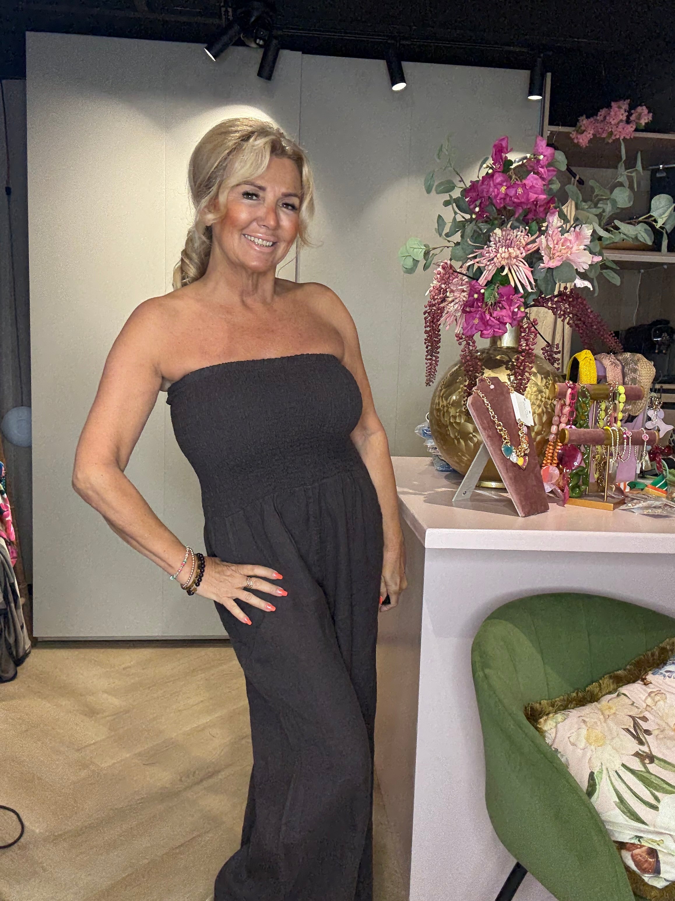 🌿Jumpsuit Strapless ‘Summer Ease’ 🌿Donker Bruin