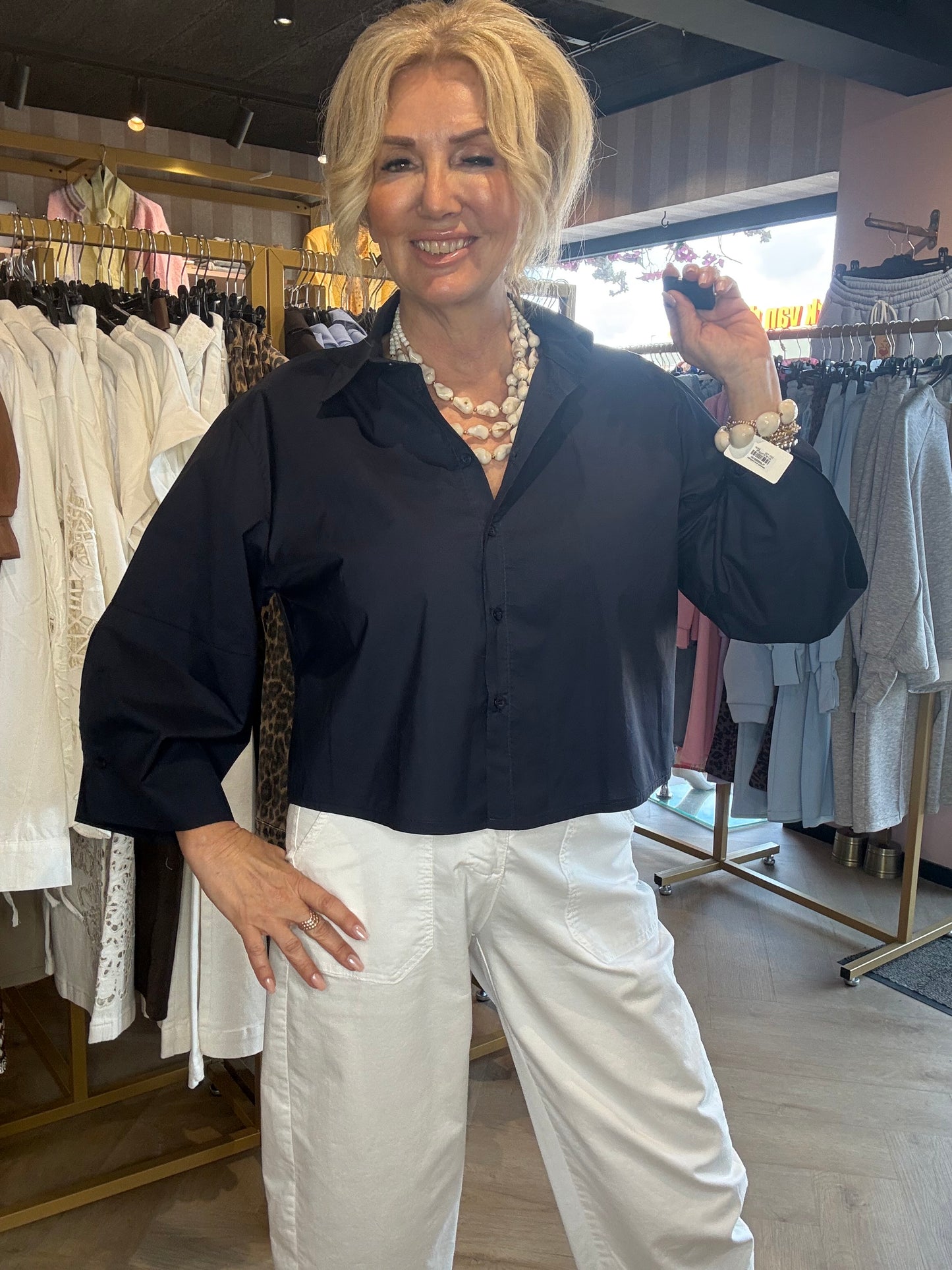 Blouse Mariëlle donker blauw