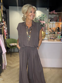 Bluse Emily mørkebrun