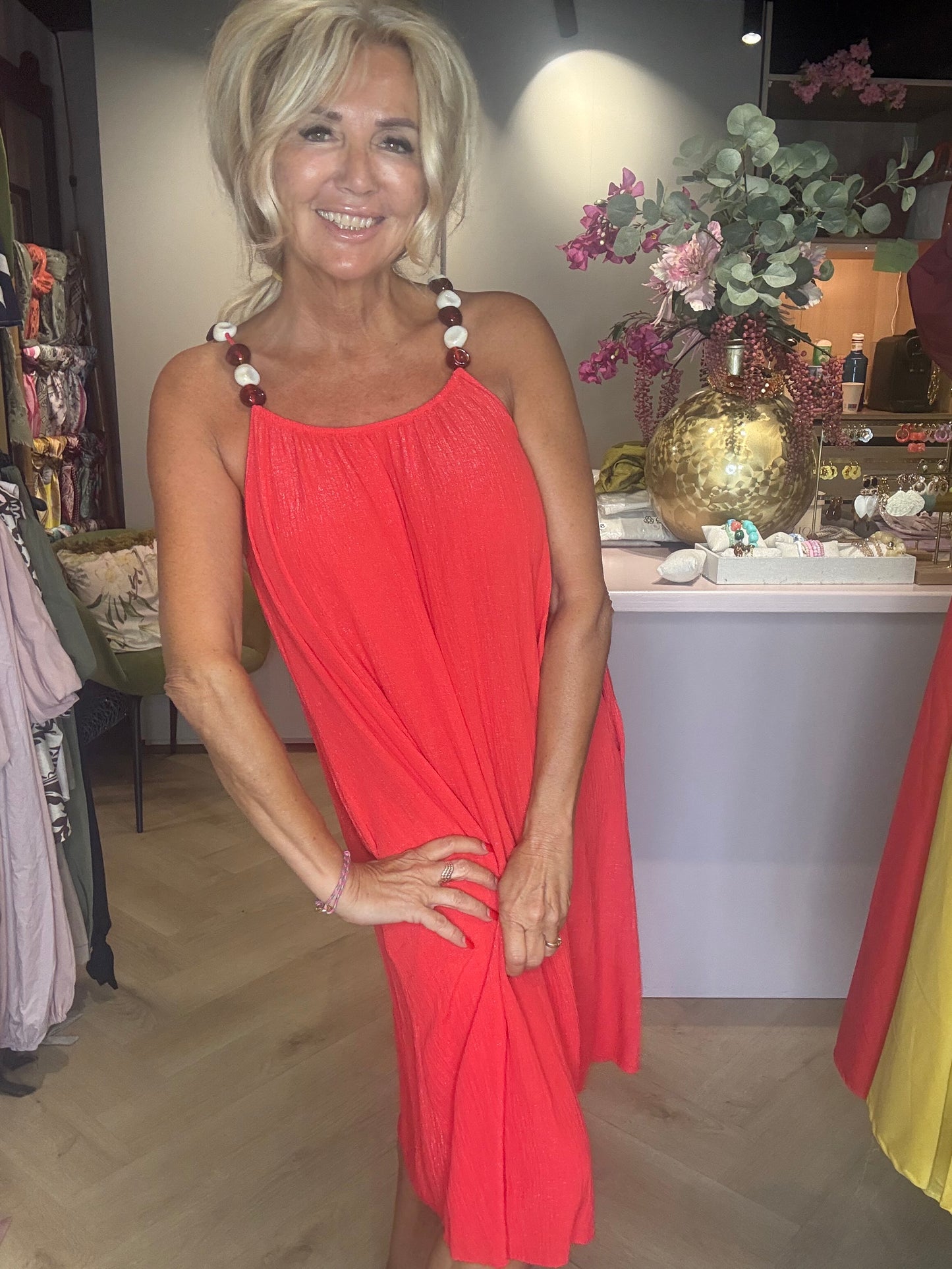 Jurk Barbados Coral kort