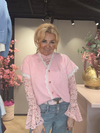 Vest korte mouw & Kant details Rose