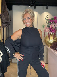 Mi Piace Travel Top Ribbed Zwart 20642
