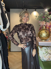 Pailletten Party Top Bruin