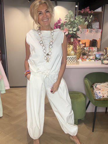 Broek ballon Beige Poplin