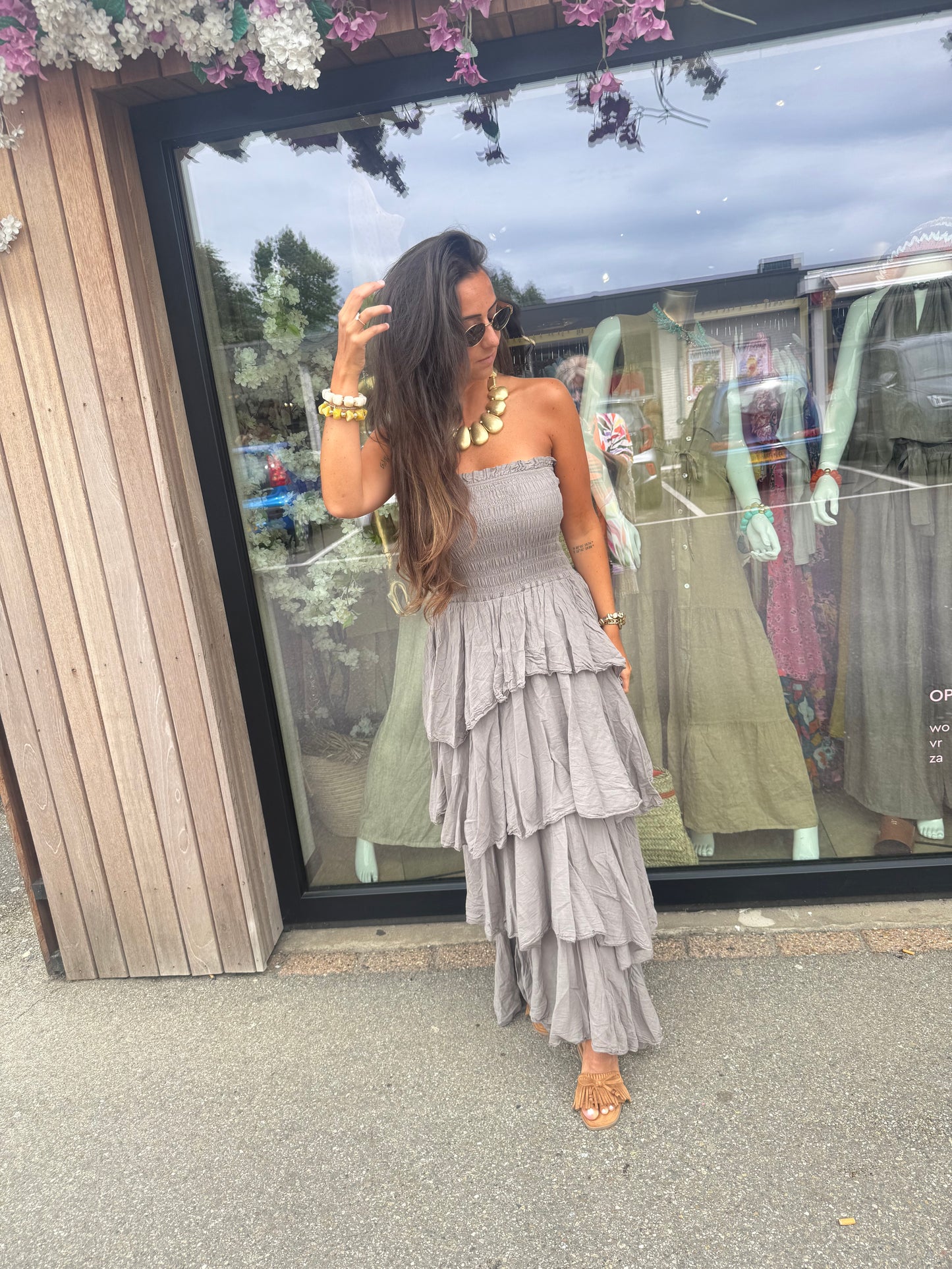 Robe bustier taupe
