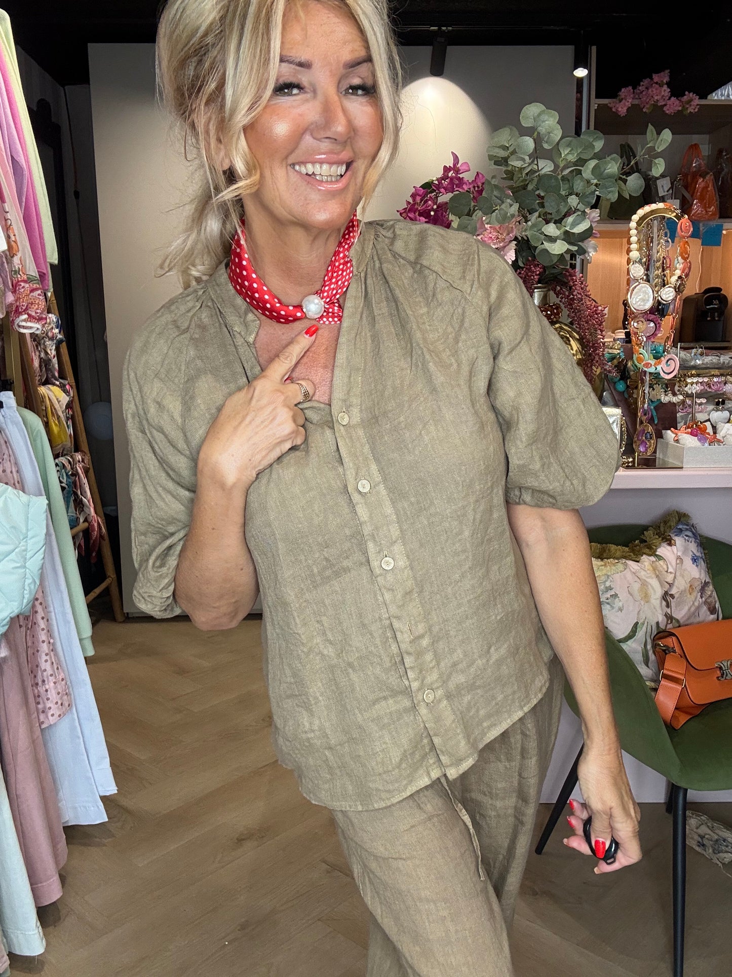 Blouse Linnen Camel
